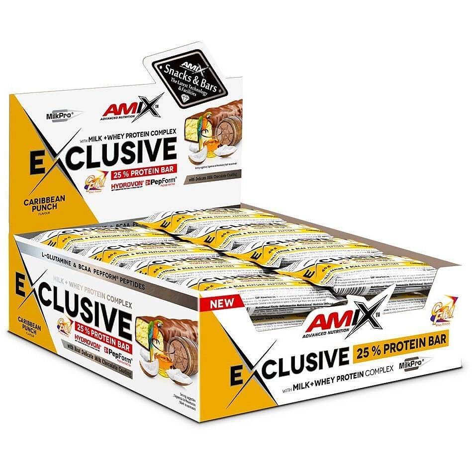 AMIX Exclusive Protein Bar, Karibský punč, 24x40g