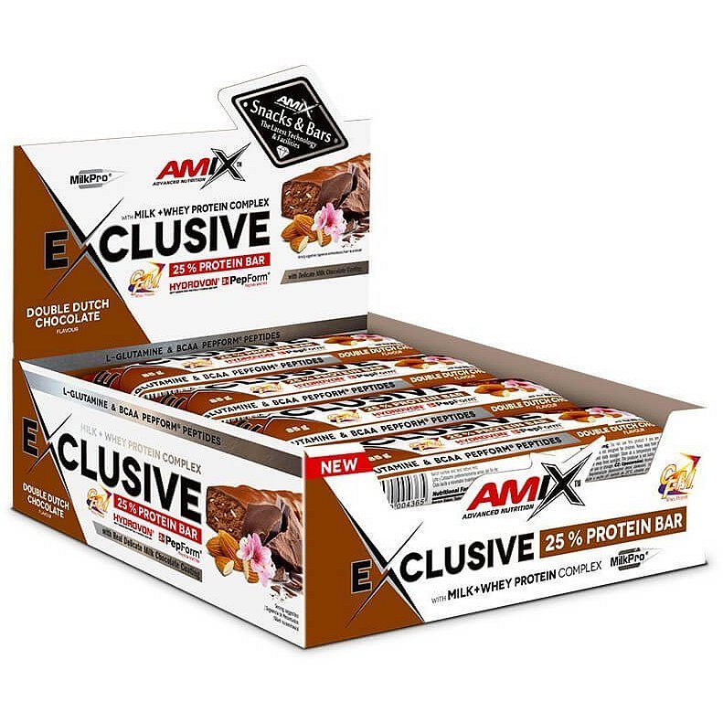AMIX Exclusive Protein Bar, Double Dutch Chocolate, 12x85g