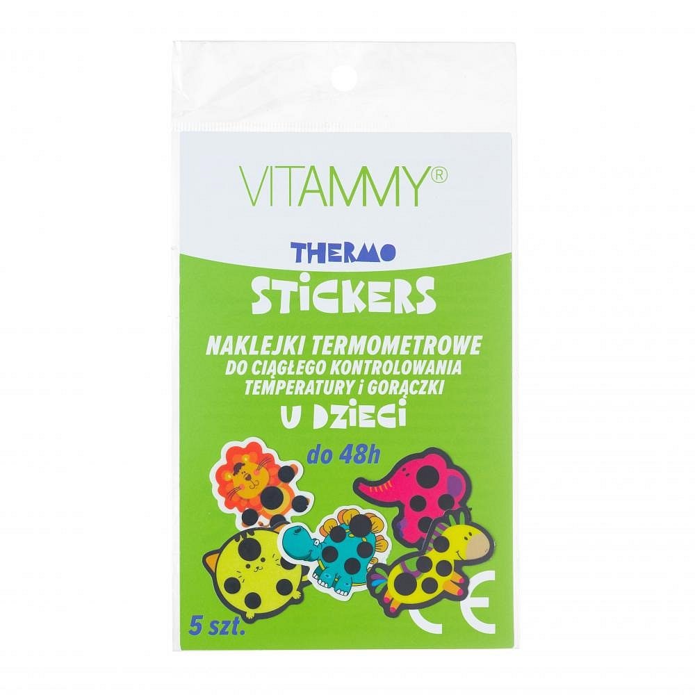 Vitammy Thermo stickers Nálepky s teploměrem na nepřetržité měření teploty 5ks