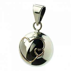 Bola těhotenská rolnička ESSENTIALS Double hearts