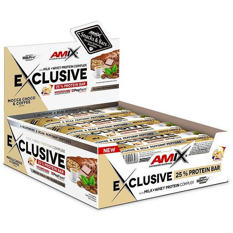 AMIX Exclusive Protein Bar, Mocca-Choco-Coffee, 12x85g