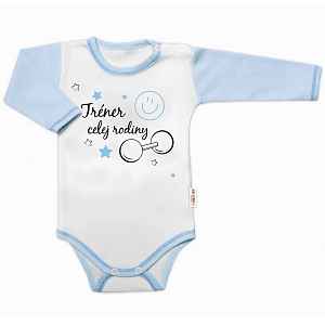 Baby Nellys Body dlouhý rukáv s vtipným textem  Trenér celej rodiny vel.  74
