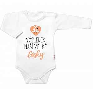 Baby Nellys Body dlouhý rukáv, Výsledek naší velké lásky,  bílé vel.  80