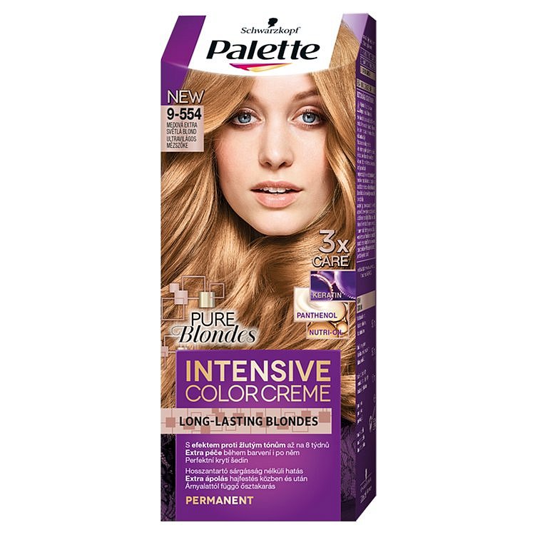 Schwarzkopf Palette Intensive Color Creme barva na vlasy  Medová Extra Světlá Blond 9-554, 50 ml