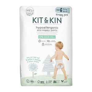 KIT & KIN Ekologické plenkové kalhotky (pull-ups), velikost 6 (18 ks), 18 kg+