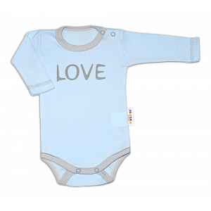 Baby Nellys Body dlouhý rukáv Love - modré vel.  74