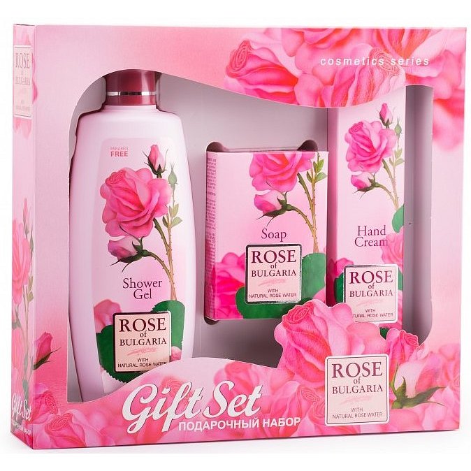 Biofresh Dárkový set Rose of Bulgaria - sprchový gel, mýdlo a krém na ruce z růží 3ks