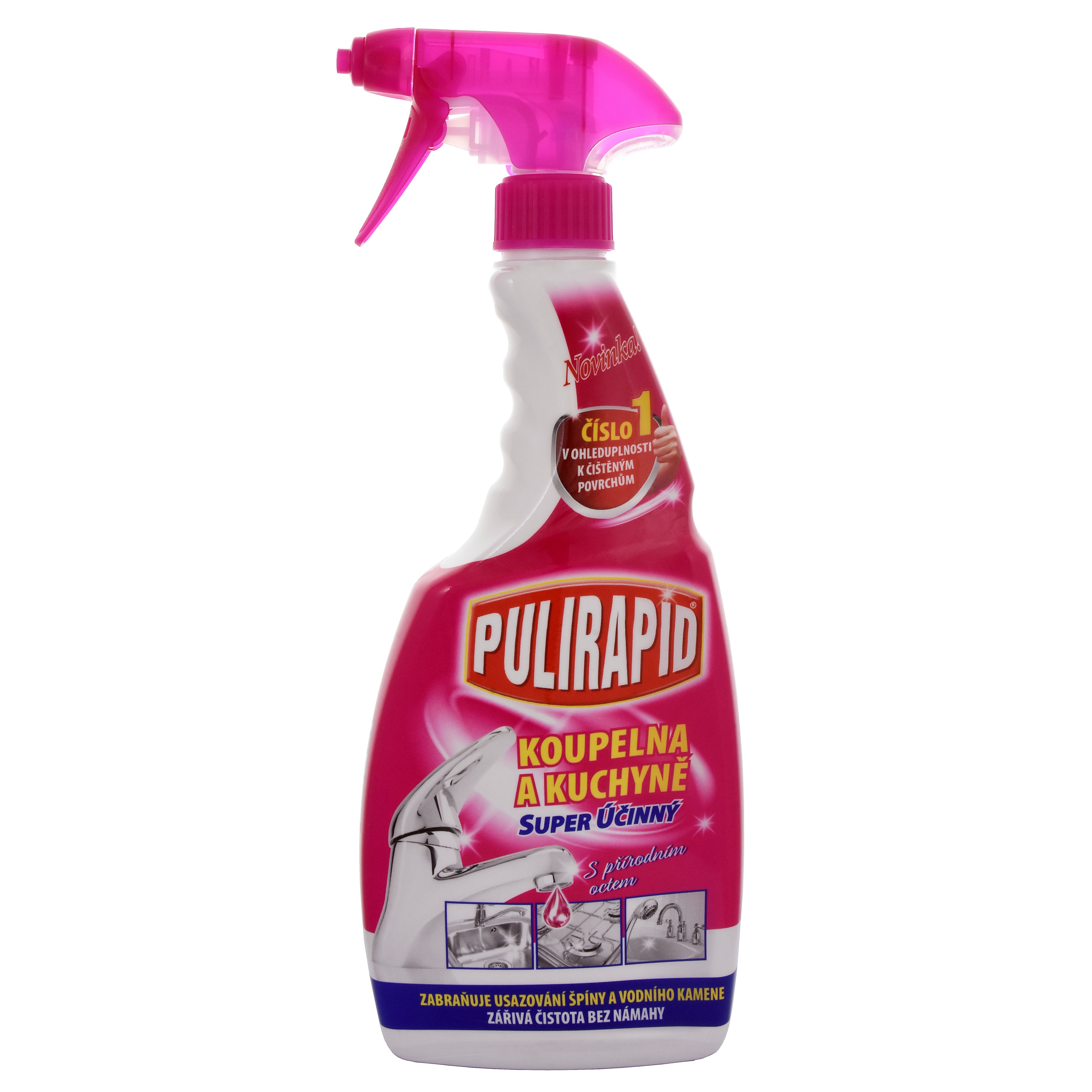 Pulirapid čistící prostředek na koupelny a kuchyně 2v1 s octem  500 ml