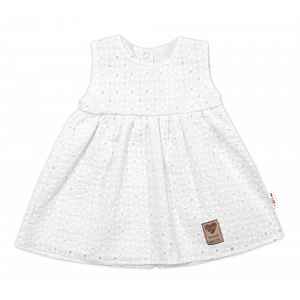 Baby Nellys Lehké Handmade šatičky Madeira, bílé, vel. 86 vel. 86
