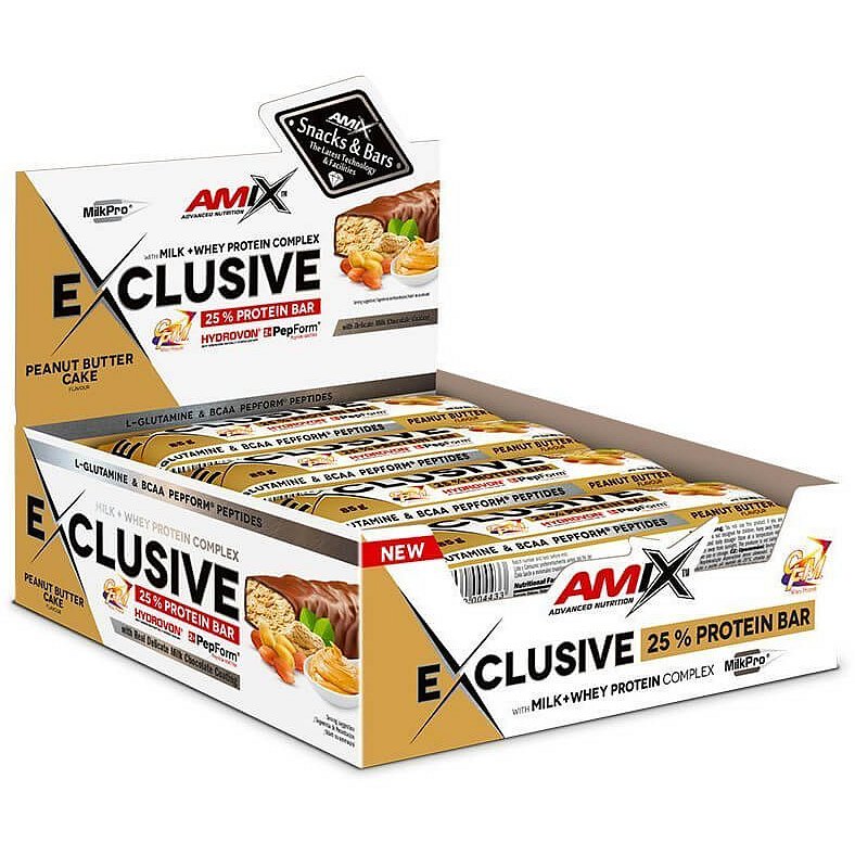AMIX Exclusive Protein Bar, Peanut-Butter-Cake, 12x85g
