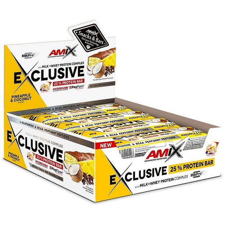 AMIX Exclusive Protein Bar, Ananas-kokos, 12x85g