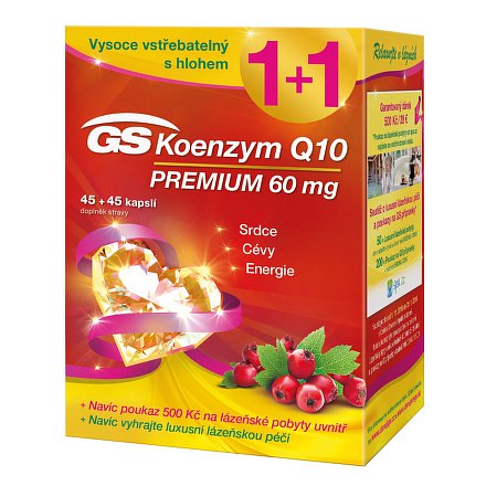 GS Koenzym Q10 60mg Premium 45+45 cps + dárek