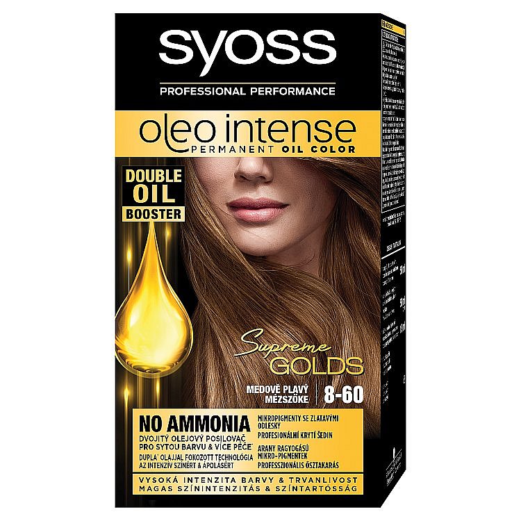 Syoss Oleo Intense olejová barva 8-60 Medově plavý, 50 ml