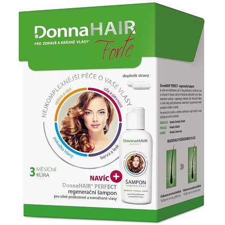 Donna HAIR forte 3 měs. kúra 90 tobolek + šampon