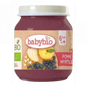 BABYBIO Bio jablko a borůvky 130 g