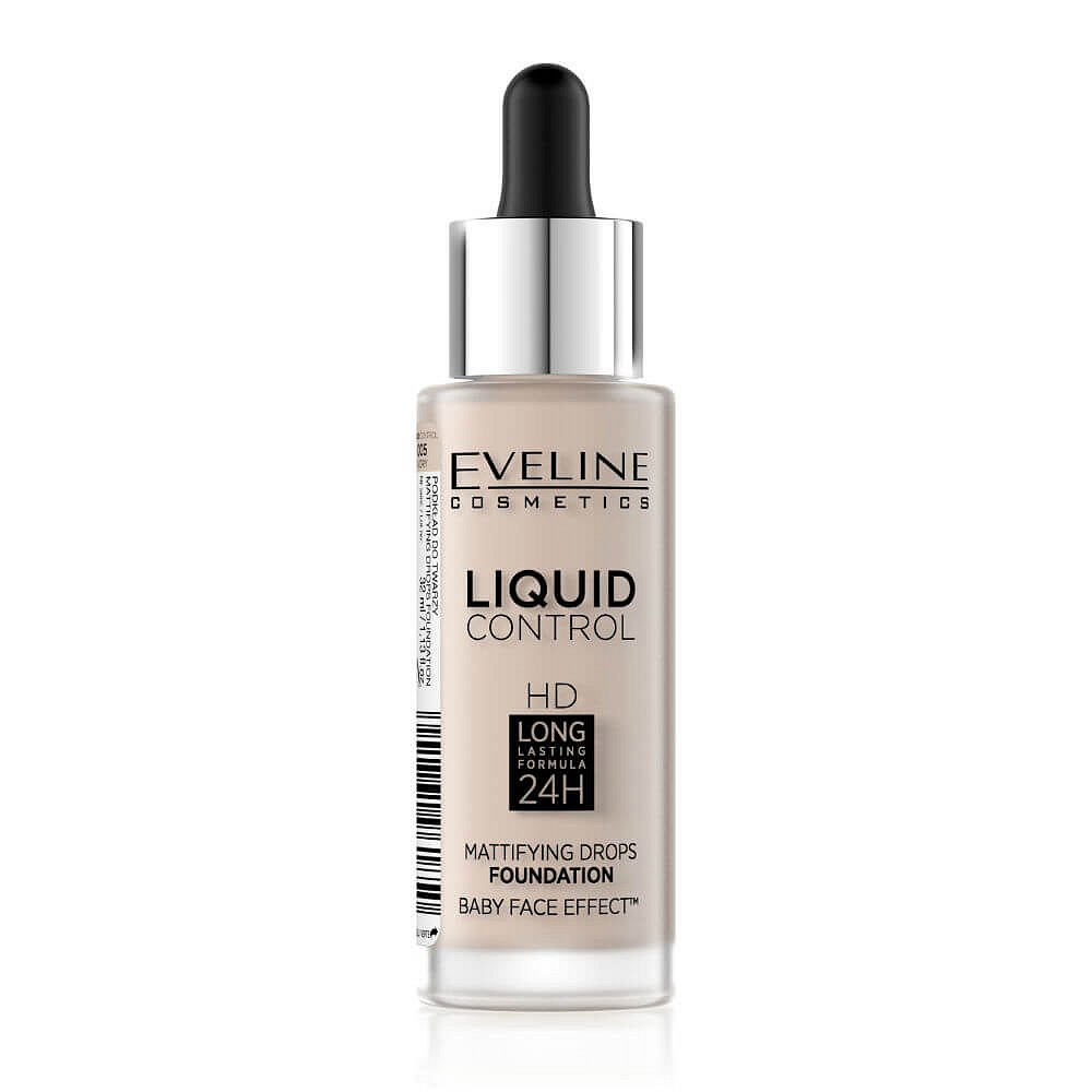 EVELINE COSMETICS Liquid Control HD tekutý make-up s kapátkem 005 IVORY 32 ml