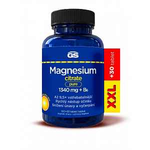 GS Magnesium citrate pure 1340mg+B6 tbl.100+30 XXL