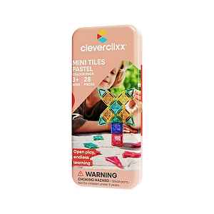 Cleverclixx Magnetická stavebnice Mini Tiles Pack Pastel - 28 ks