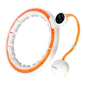 HMS Masážní hula hoop HHM21 se závažím, magnety a počítadlem bílá/oranžová