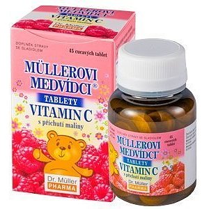 Müllerovi medvídci s vitamín C a příchutí maliny 45 tablet