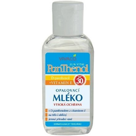 Panthenol ochranné opalovací mléko OF 30 – cestovní balení 50ml