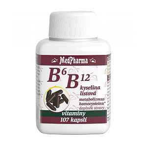 Medpharma B6 B12 + kyselina listová 107 kapslí