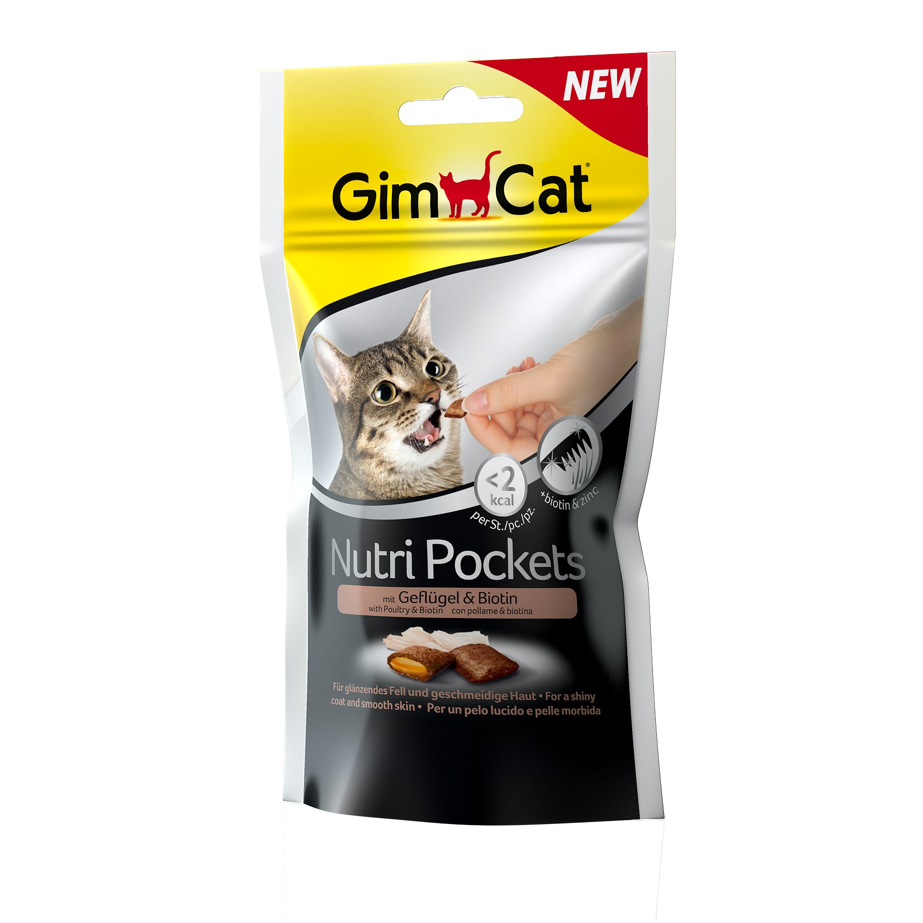 GimCat Nutri Pockets drůbež a biotin 60g