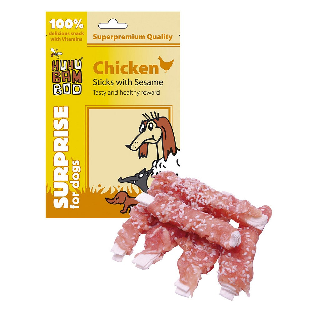 Huhubamboo Kuřecí tyčinky se sezamem 75g