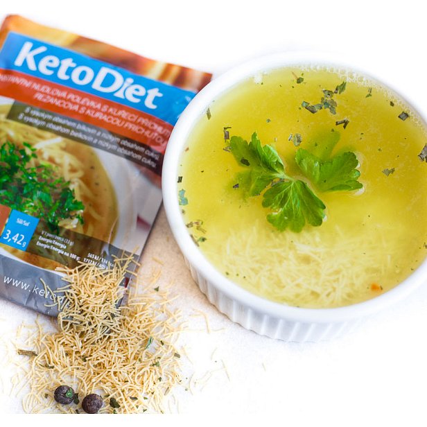 KetoDiet Proteinová polévka kuřecí s nudlemi 7porcí