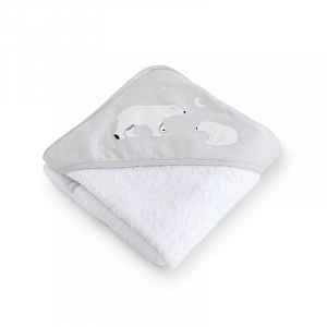 Bonjourbébé dětská bavlněná osuška s kapucí 100x100cm Polaris Grey