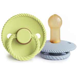 FRIGG Rope Size 2:6-18 months dudlík Green Tea/Powder Blue 2 ks
