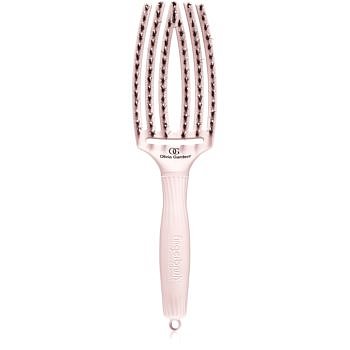 Olivia Garden Fingerbrush Nano Ionic plochý kartáč Pastel Pink