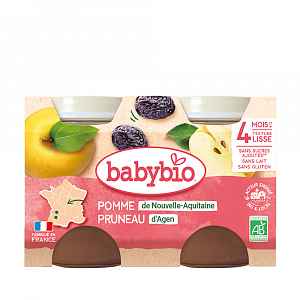 BABYBIO příkrm jablko se sušenou švestkou 2x130 g
