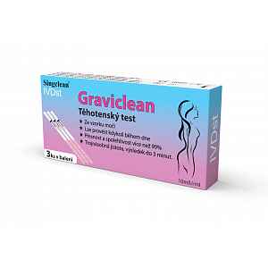 Naturprodukt Singclean Graviclean HCG 10mlU/ml těhotenský test 3 ks
