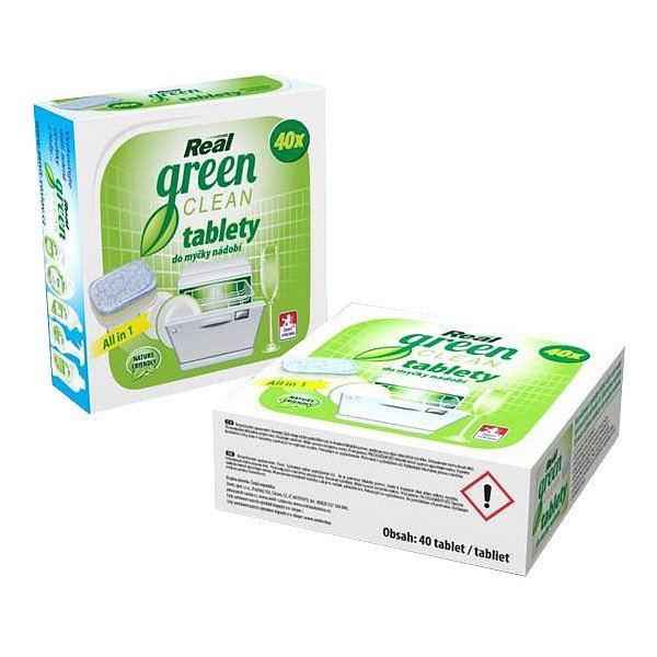 REAL green clean tablety do myčky   40 ks