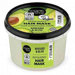 Organic Shop Organic Avocado & Honey regenerační maska na vlasy 250 ml