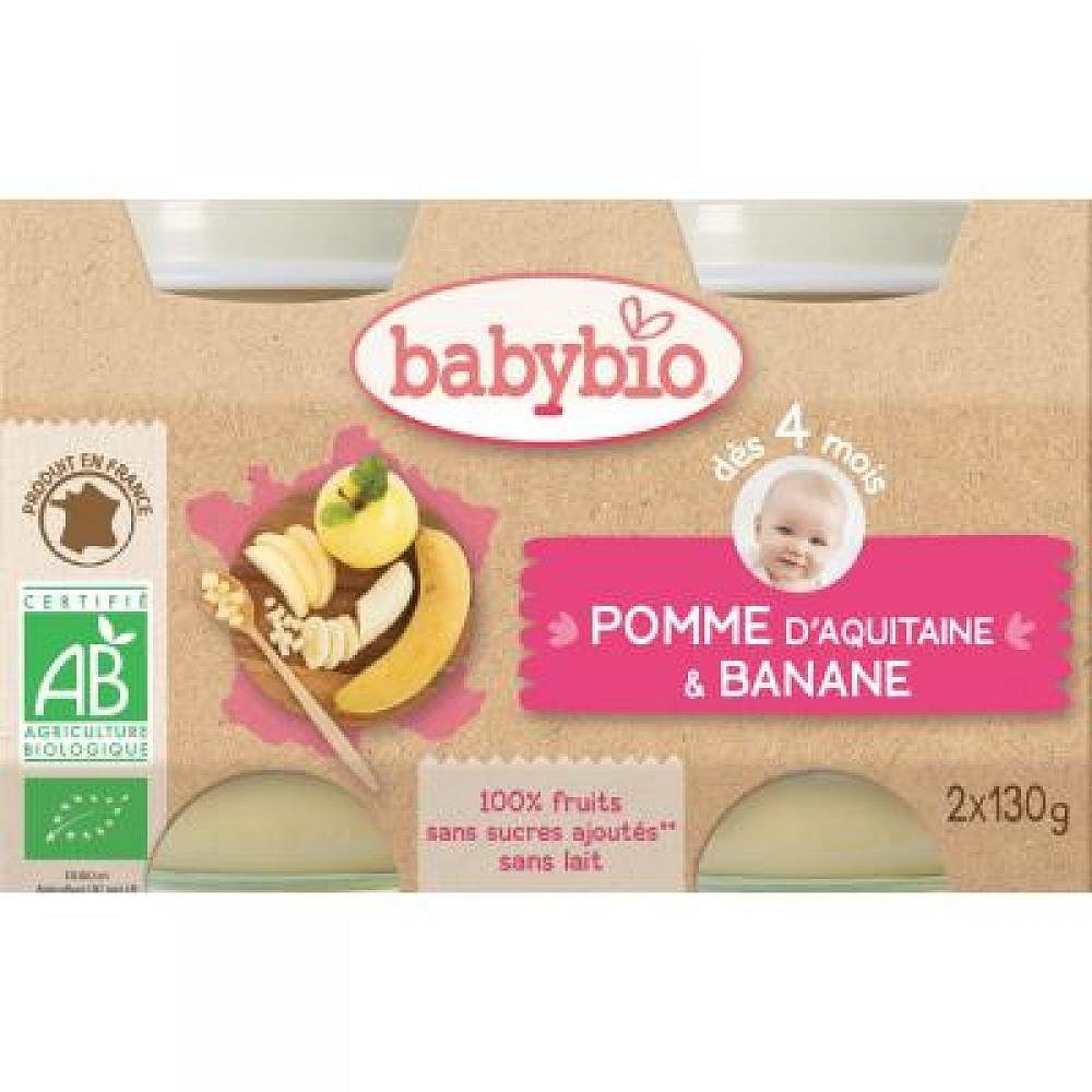 BABYBIO příkrm jablko s banánem 2x130 g