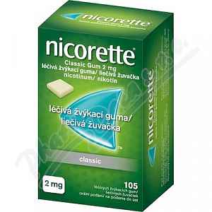 Nicorette Classic Gum 2 mg léčivá žvýkací guma 105 žvýkaček