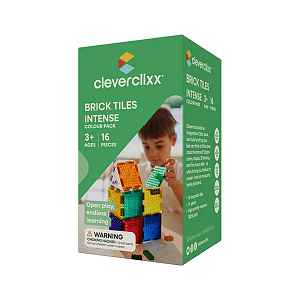 Cleverclixx Magnetická stavebnice Brick Tiles Pack Intense - 16 ks