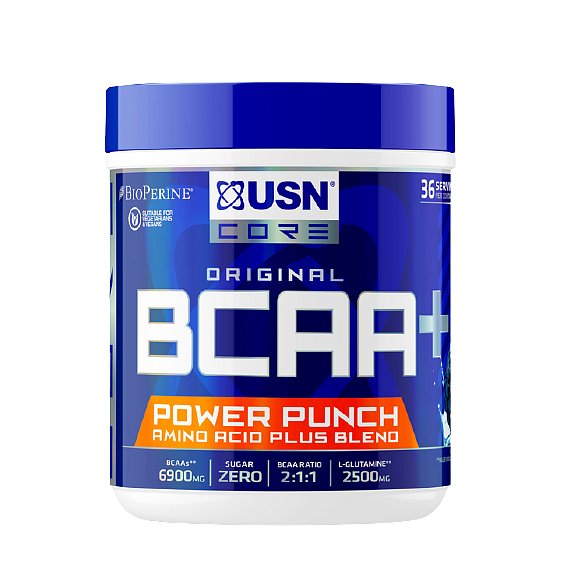 USN BCAA Power Punch modrá malina 400g