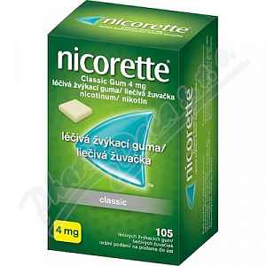 Nicorette Classic Gum 4 mg léčivá žvýkací guma 105 žvýkaček