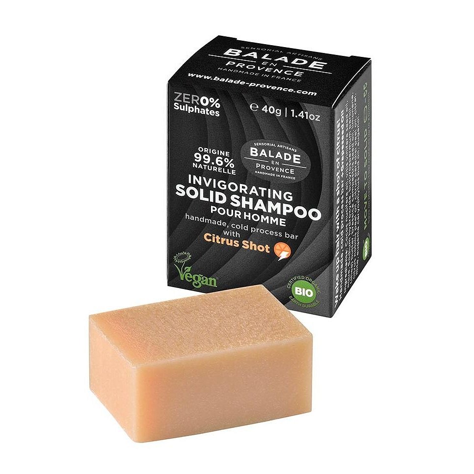 Balade en Provence Posilující tuhý šampon pro muže BIO Citrus 40 g