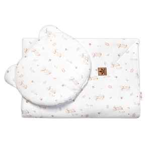 Baby Nellys Mušelínová sada GOOSE Teddy 30x35cm, 70x100cm, 2D, , bílá, Husičky