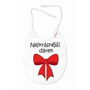 Baby Nellys Nepromokavý bryndáček, 24 x 27 cm - Nejkrásnější dárek - bílý