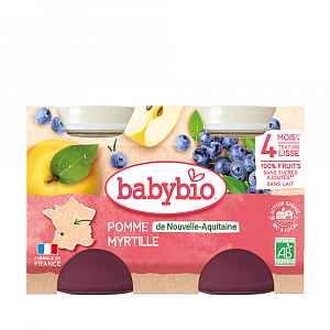BABYBIO příkrm jablko a borůvky 2x130 g