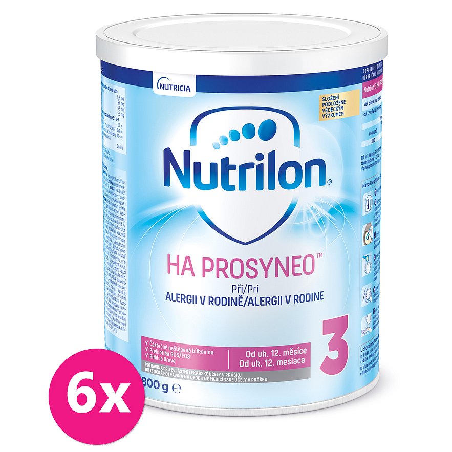 6x NUTRILON 3 HA Prosyneo (800 g) 12+ - speciální mléko pro malé děti