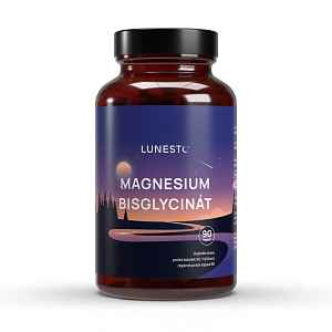 Lunesto Magnesium Bisglycinát, 650 mg, Hořčík 130 mg & Vitamín B6, 90 kapslí
