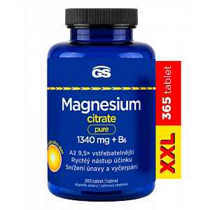 GS Magnesium citrate pure 1340mg+B6 tbl.365 XXL