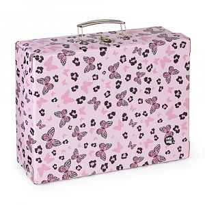 Oxybag Kufřík lamino hranatý A4 - OXY NEXT Butterfly pink