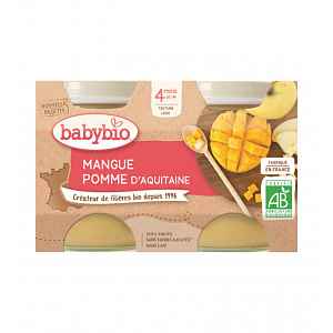 Babybio ovocný příkrm jablko, mango 2 x 130 g
